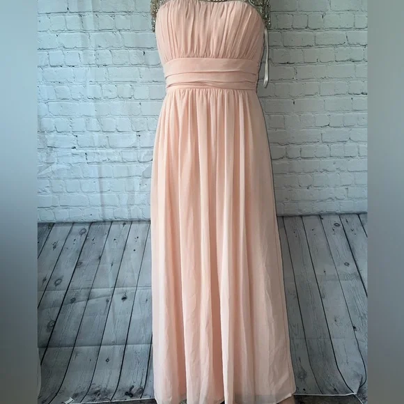 Jodi Kristopher Light Pink & Silver Bedazzled Formal Dress size 7 - Picture 4 of 10